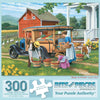 Bits and Pieces - 300 Piece Jigsaw Puzzle for Adults - 18" x 24" - Shop at Home - 300 pc Large Piece Family Farm Vegetable Stand Jigsaw by John Sloane