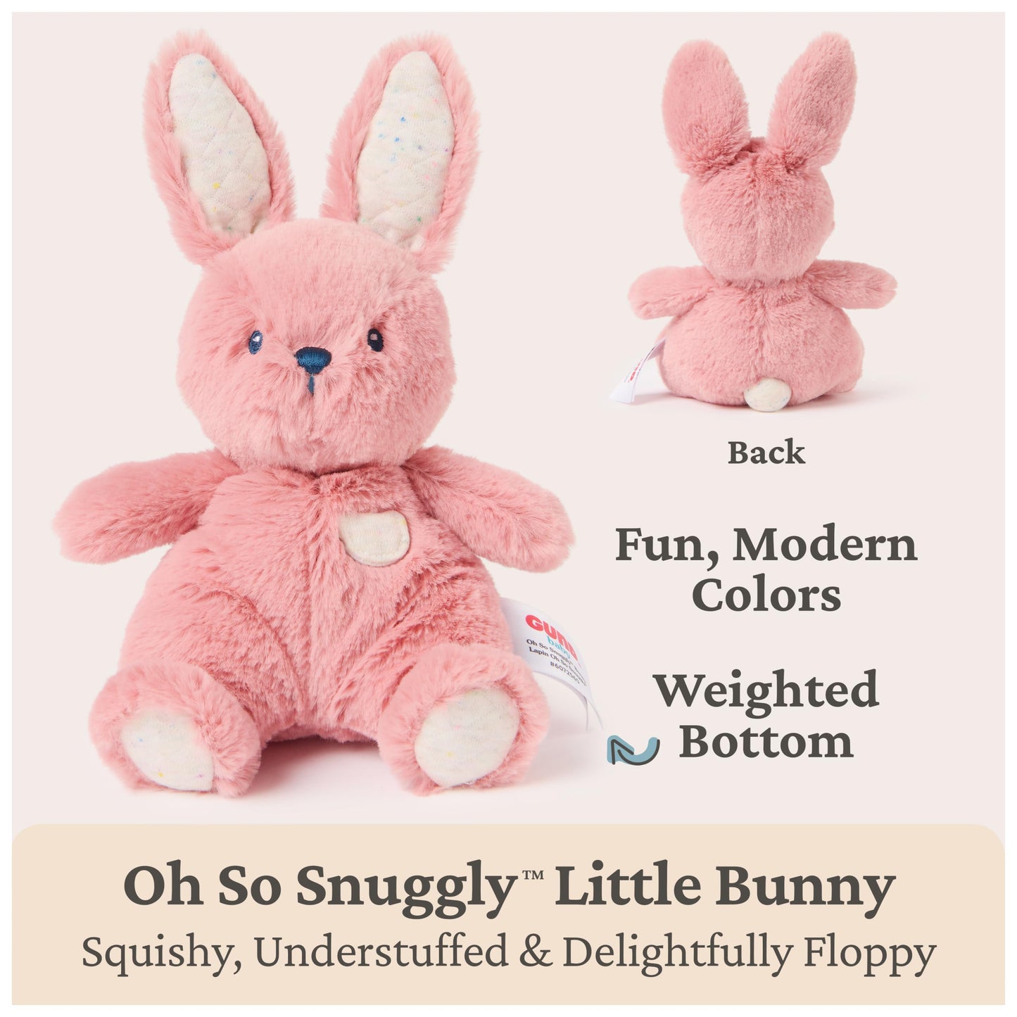 GUND Baby Oh So Snuggly Little Bunny 6-Inch Plush Toy, Ages 0+