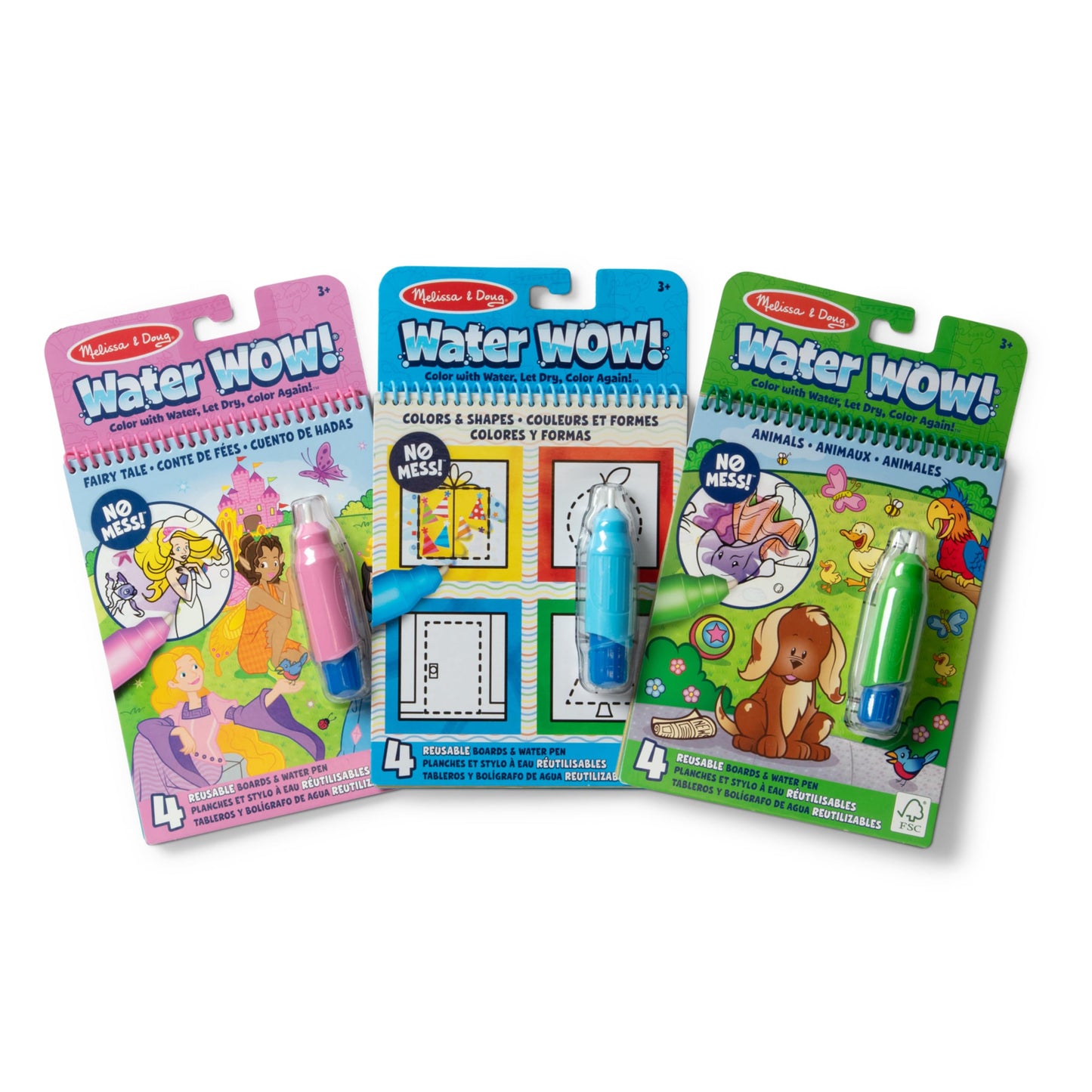 Melissa & Doug Water Wow! 3-Pack Bundle, Mess-Free Coloring Books Set