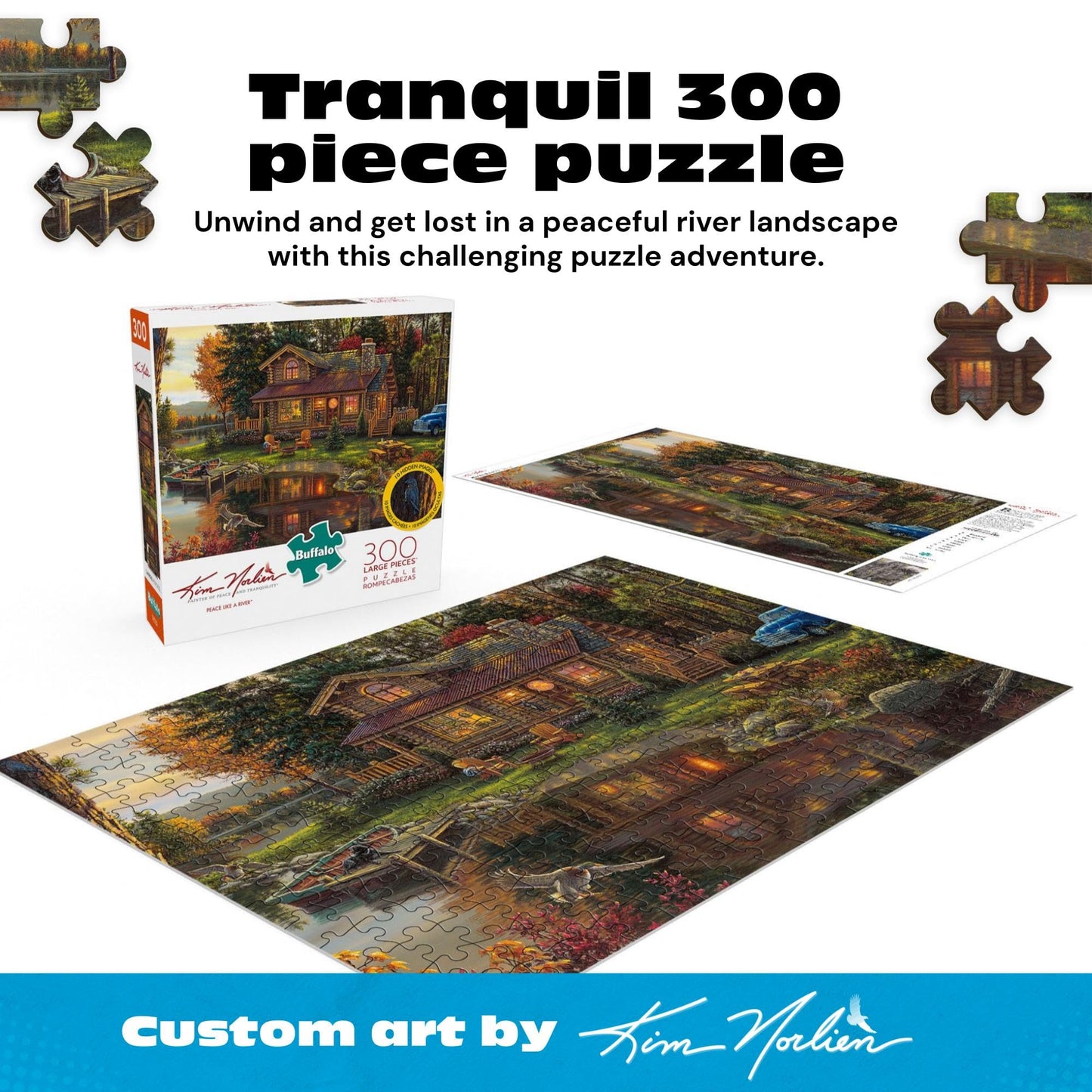 Buffalo Games - Peace Like A River - 300 Large Piece Puzzle for Adults