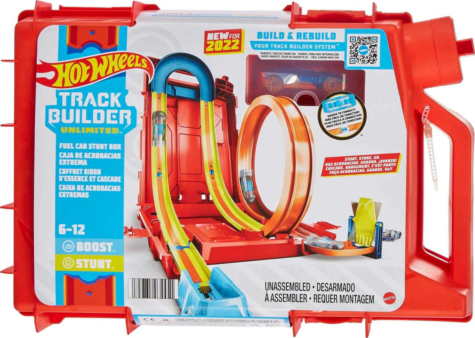 Hot Wheels Track Builder Unlimited Fuel Can Stunt Box Playset & Car