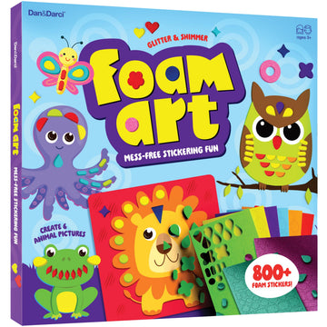 Dan&Darci Foam Sticker Art Craft for Kids - Toddler Arts & Crafts for Ages 3-5 - Boys 4-6 Birthday Gift - DIY Kid Activities Ages 3 4 5 6 Years - 4
