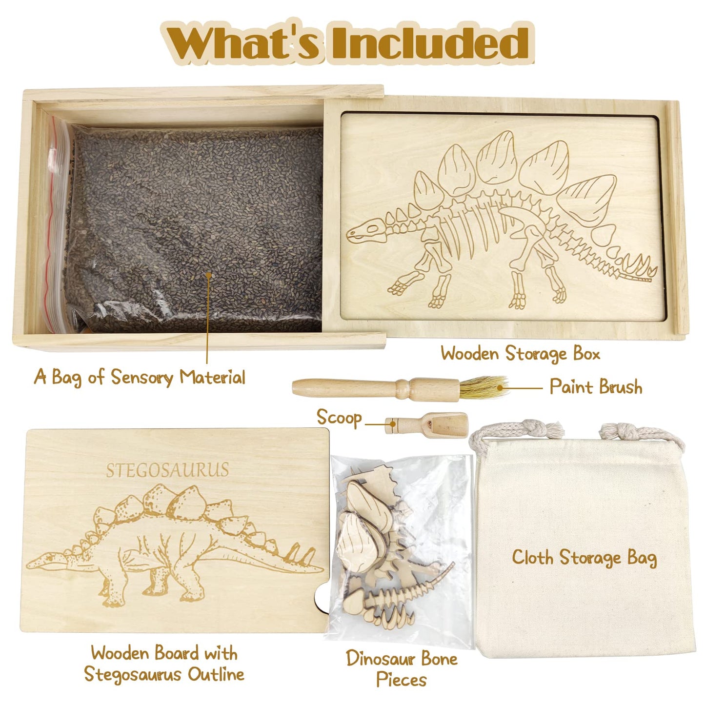 Dinosaur Excavation Archaeology Dig Kit for Kids, Fossil Explore Sensory Bin Toys, Dino Skeletons Bones Puzzle Game, Archaeology Science STEM Toys