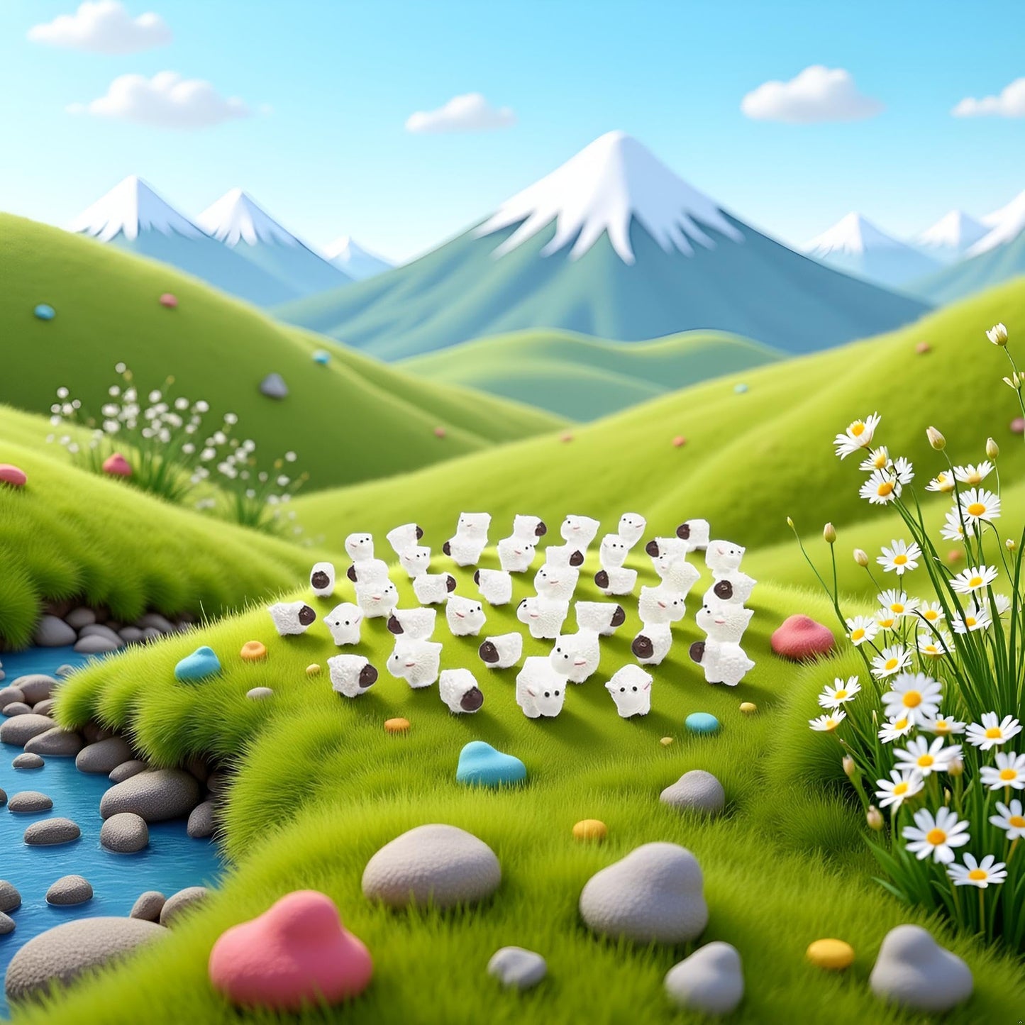 40Pcs White Mini Sheep Herd Figurines - Cake/Cupcake Toppers, Terrarium and Moss Landscape Decor, DIY Miniature Crafts for Fairy Gardens, Home Décor