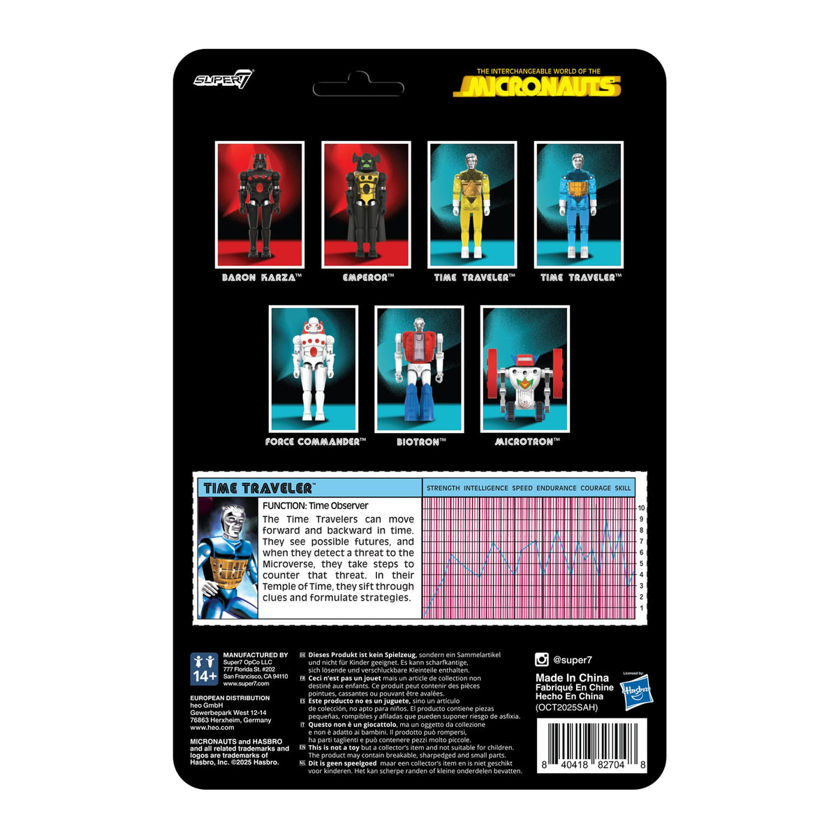 Super7 Reaction+ Micronauts Time Traveler (Translucent Blue) - 4" Micronauts Action Figure with Accessories - Classic Sci-Fi Collectibles and Retro