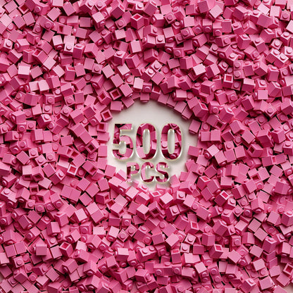 1x1 Bricks Bulk 500 Pieces? Classic Basic Parts Building Creative Play Set Blocks Toy Accessories Compatible with Lego 3005 Major Brands (Pink)