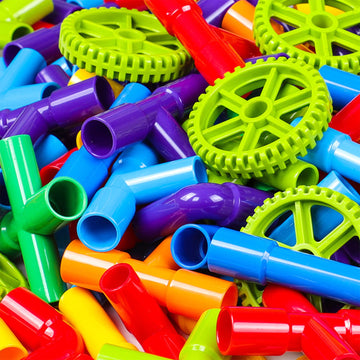 250PCS Pipe Tube Learning Toy for Toddlers, Educational STEM Bins for Classroom Preschool Building Toys, Montessori Interactive Autistic Sensory Toy