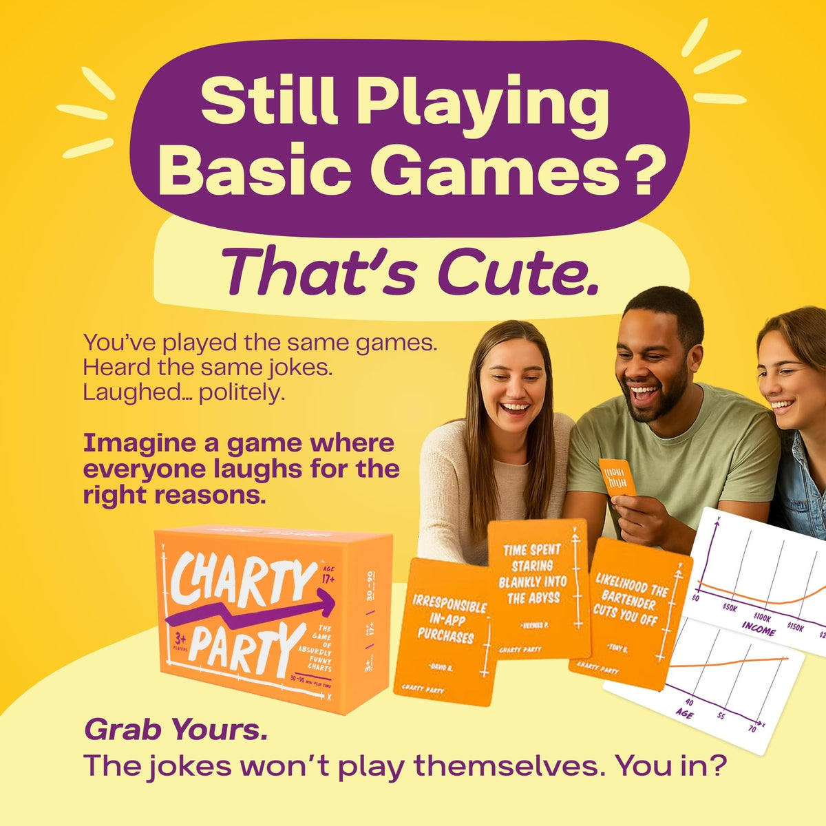 Charty Party - Funny Adult Party Game with Absurd Charts for Ages 17+