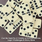 Double 6 Jumbo Size Faux Tiles with Spinner in Wooden Box - Cream