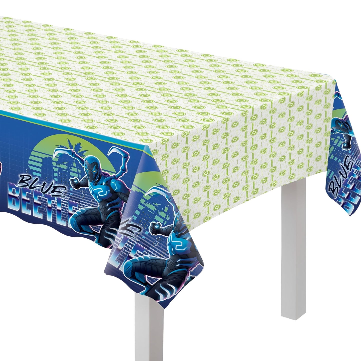 Adorable Multicolor Plastic Blue Beetle Table Cover - 54" x 96" (1 Pc.) - Fun & Unique Designs, Durable & Disposable - Perfect for Kids Parties