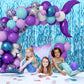 BUDICOOL 2 pcs Blue Wavy Tinsel Curtains,Under The Sea Party Decorations