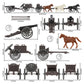 BMC CTS Civil War Artillery Horse Wagon - ACW Cannon Limber Caisson Playset
