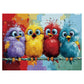 Larkipuzz Colorful Cute Bird Puzzles for Adults 1000 Pieces, Funny Pretty Chicken Jigsaw Puzzles, Art Challenging Animal Puzzle