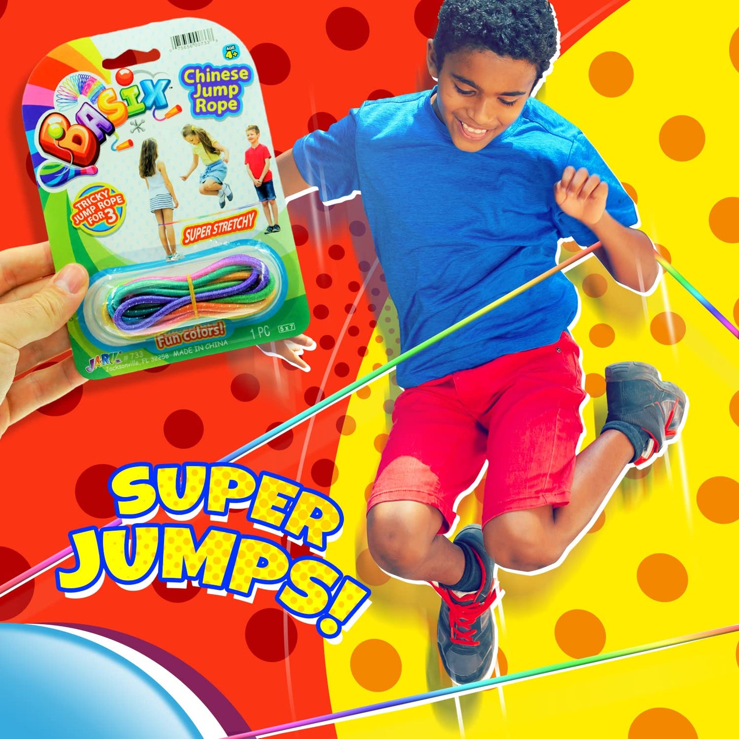 JA-RU Elastic Chinese Jump Rope Skip Toy (1 Pk) 733-1B