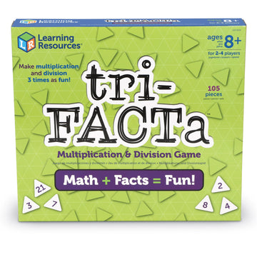 Learning Resources Tri-FACTa Multiplication & Division Game - Math Manipulatives, Kid Montessori Board Games, Classroom Must Haves, STEM Number Cards