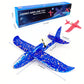 HSRBO 2 Pack Electric Foam Airplane Toy,Throwing Whirly Gliders Plaything Aeroplane with USB Charging and LED Glowing Outdoor Airplane Toys