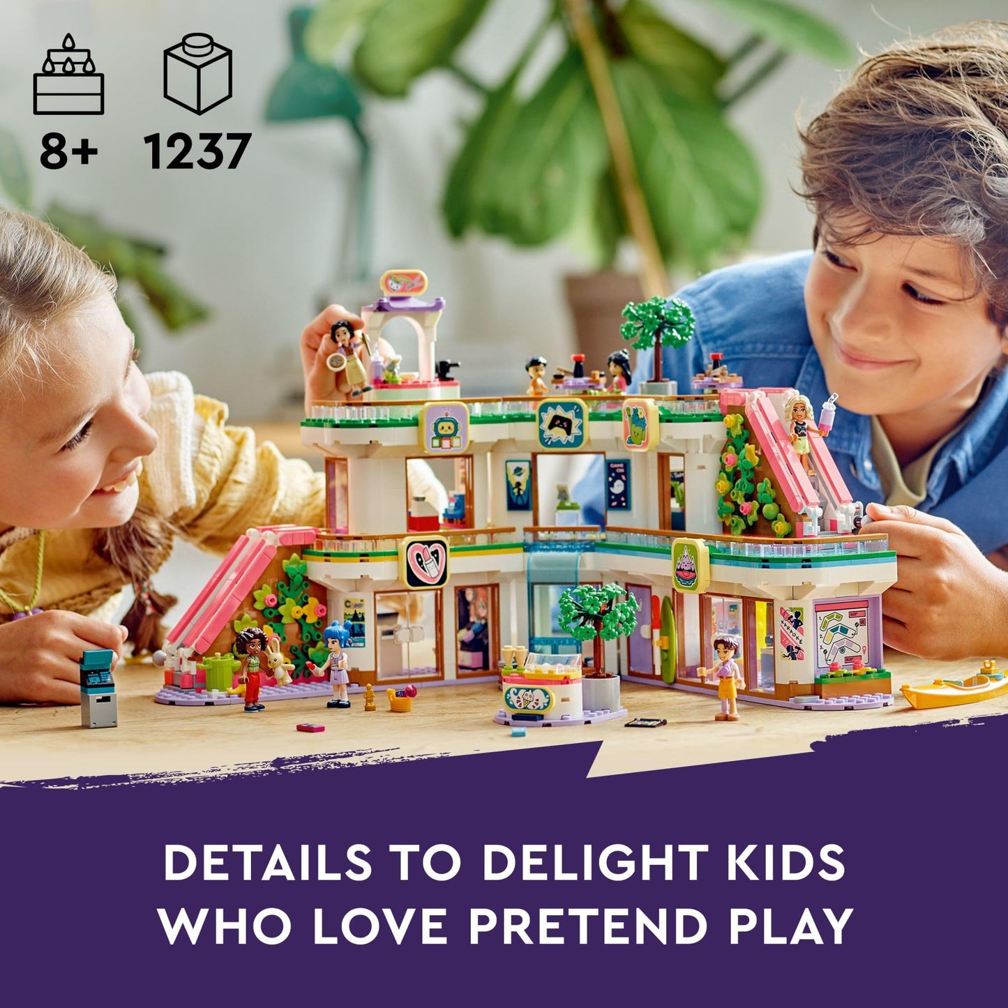 LEGO Friends Heartlake City Shopping Mall Toy, Building Kit with Mini-Doll Accessories for Kids to Build Social Skills and Play Together, Gift Set