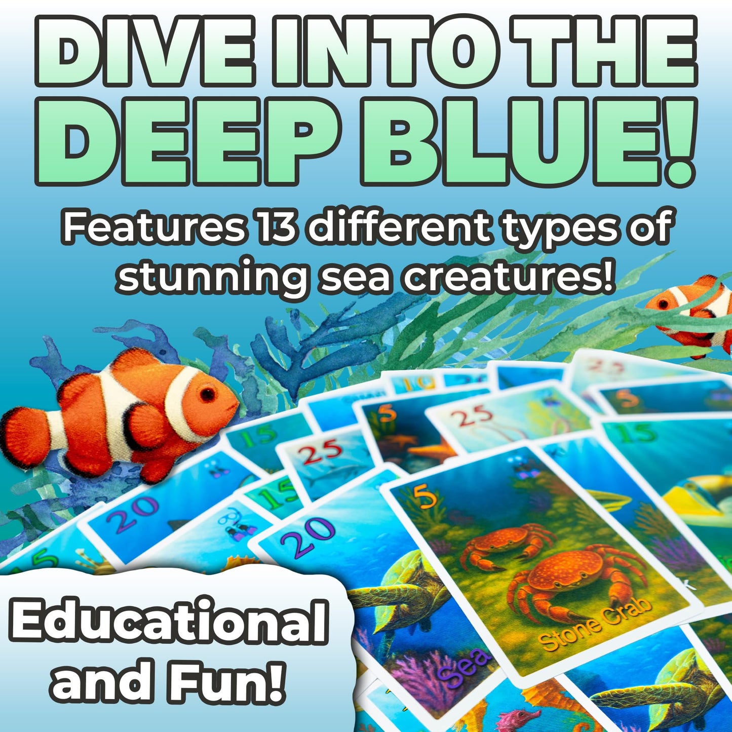 FishingBridgeUSA Snorkelin' Card Game for Kids & Adults | 2-6 Players