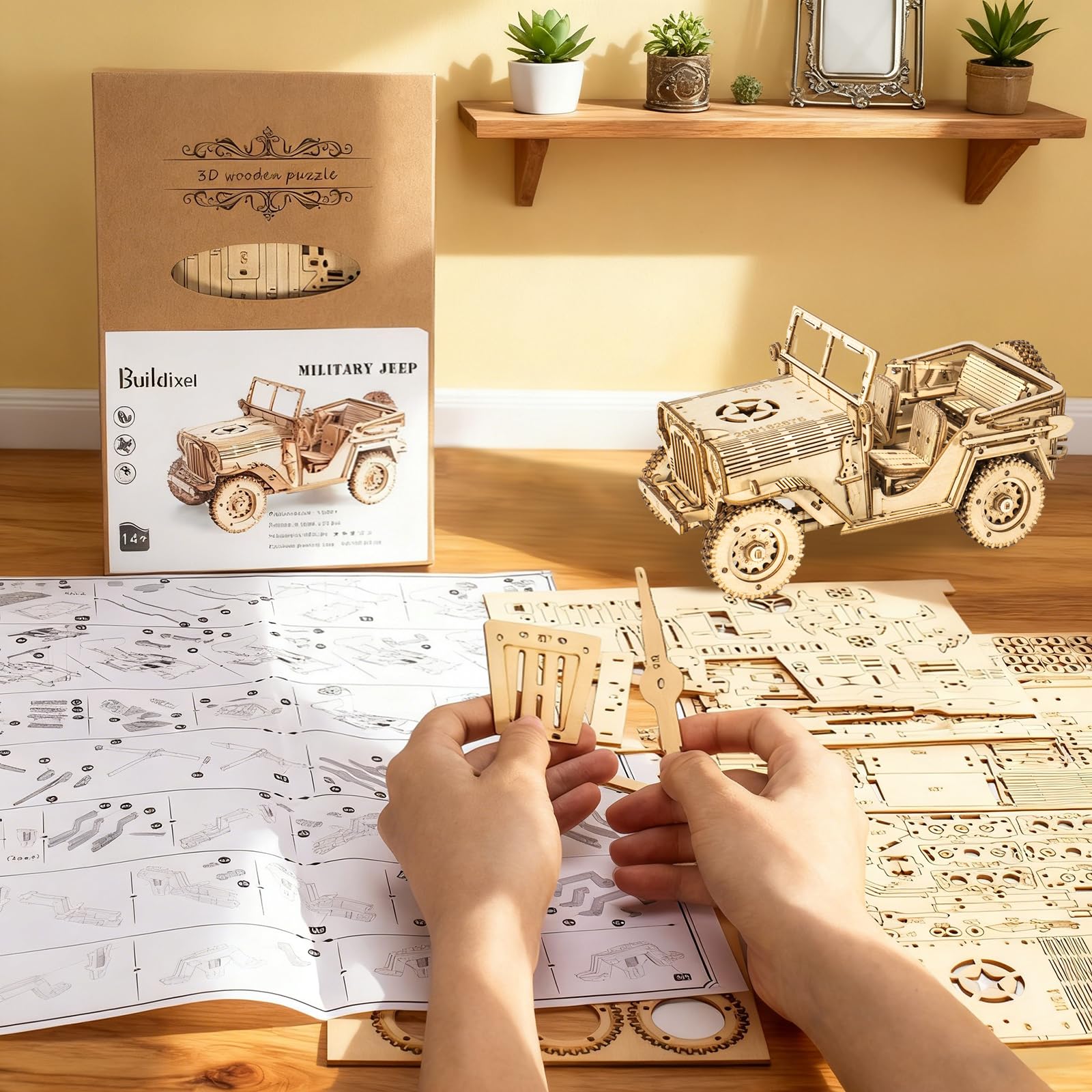 3D Wooden Puzzles for Adults,Wooden Toy for Kids and Adults,Model Building Kit,Educational Brain Teaser,Best Educational Christmas Birthday Day Gift