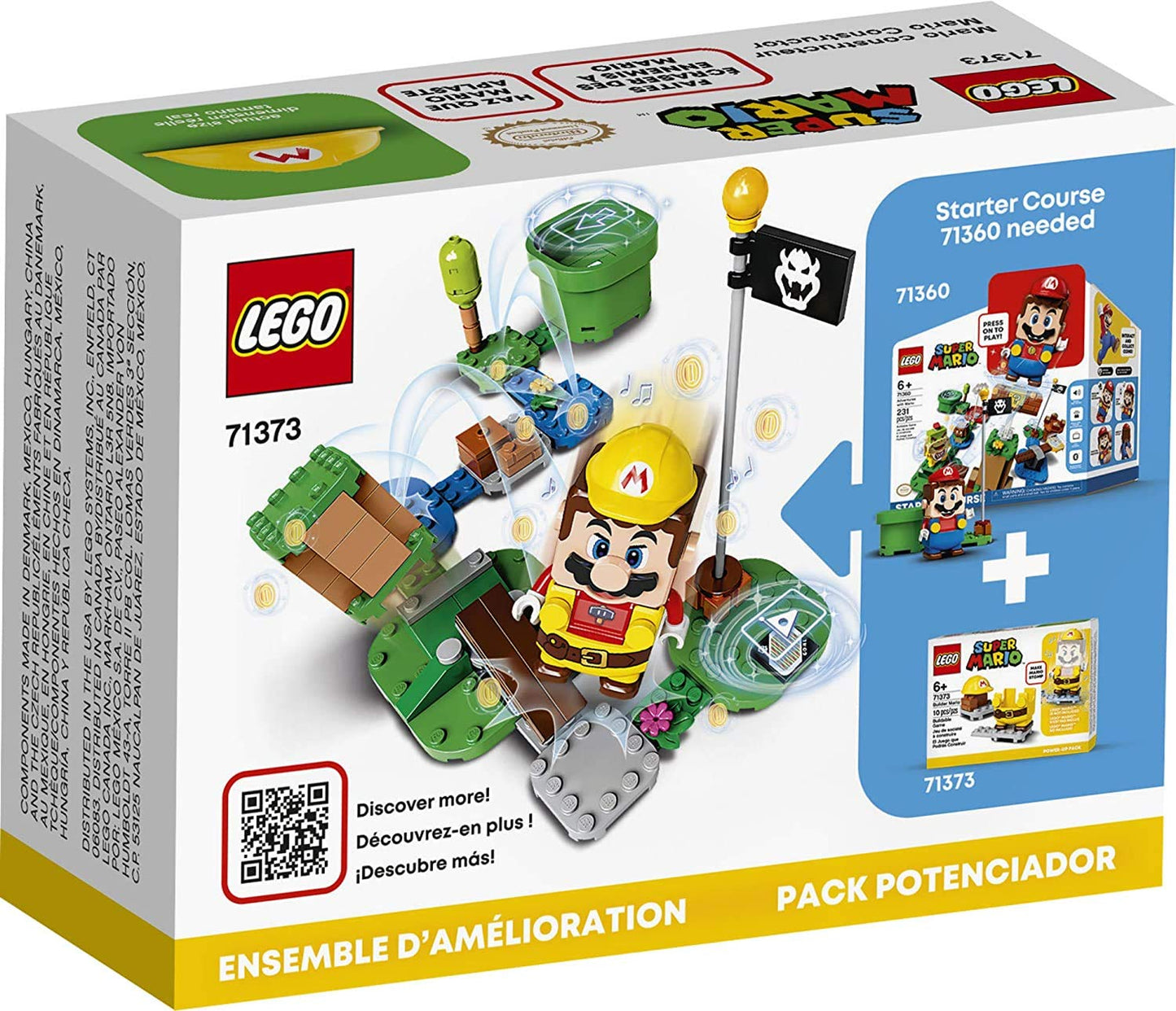 LEGO Super Mario Builder Mario Power-Up Pack 71373 Building Kit, Fun Gift for Kids to Power Up The Mario Figure in The Adventures with Mario Starter