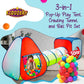 Kids Play Tent with 50 Balls - 3-Piece Tunnel & Ball Pit Combo - Indoor/Outdoor Pop-Up Set with Mesh Panels & Carry Bag