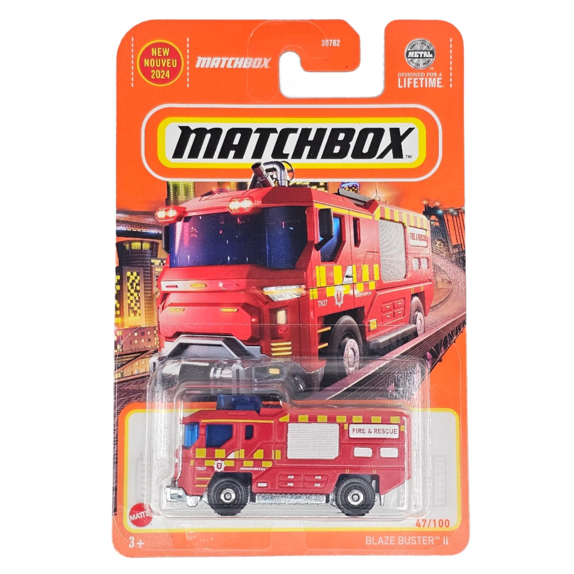 Matchbox Blaze Buster II Red Fire Engine 47/100 1:64 Scale Die-Cast