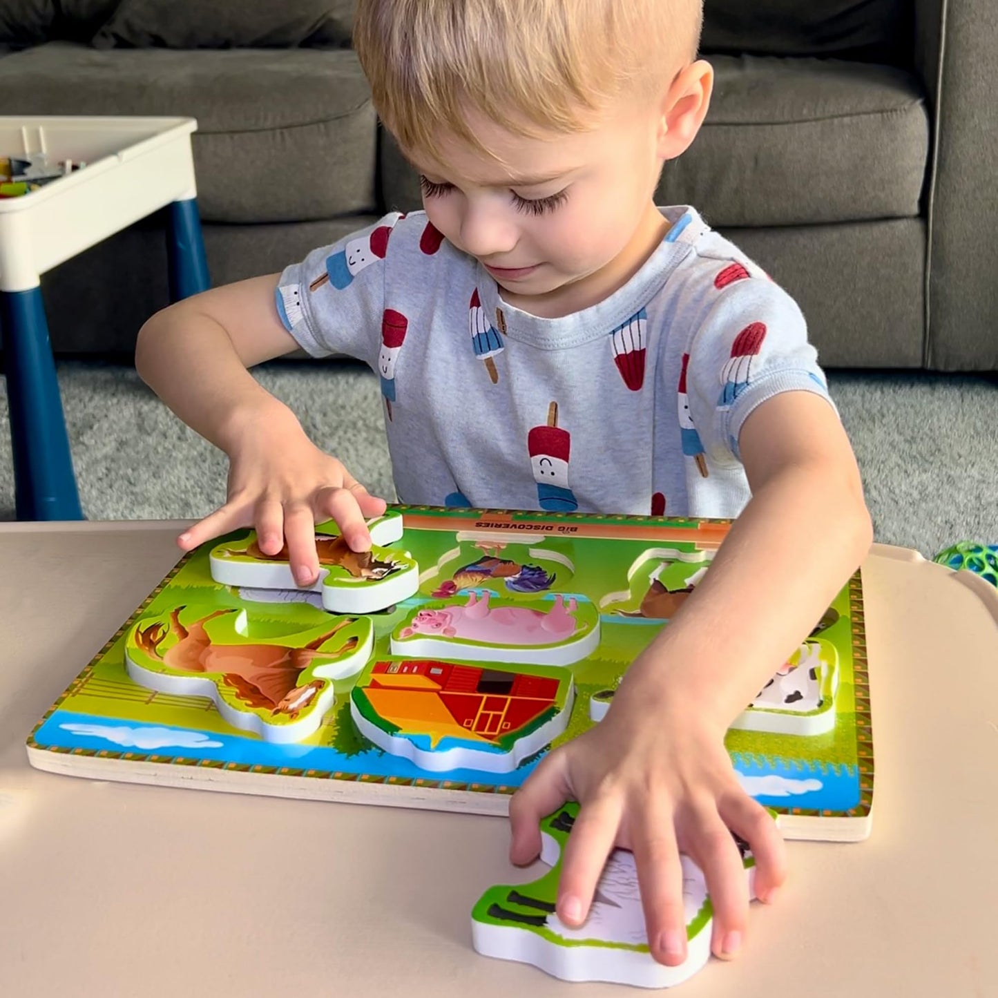 Big Discoveries Wooden Puzzle - Animal Wood Puzzles for Toddlers 2+ Years Old | Montessori Learning Puzzles for Kids - Great for Preschool Aged Boys