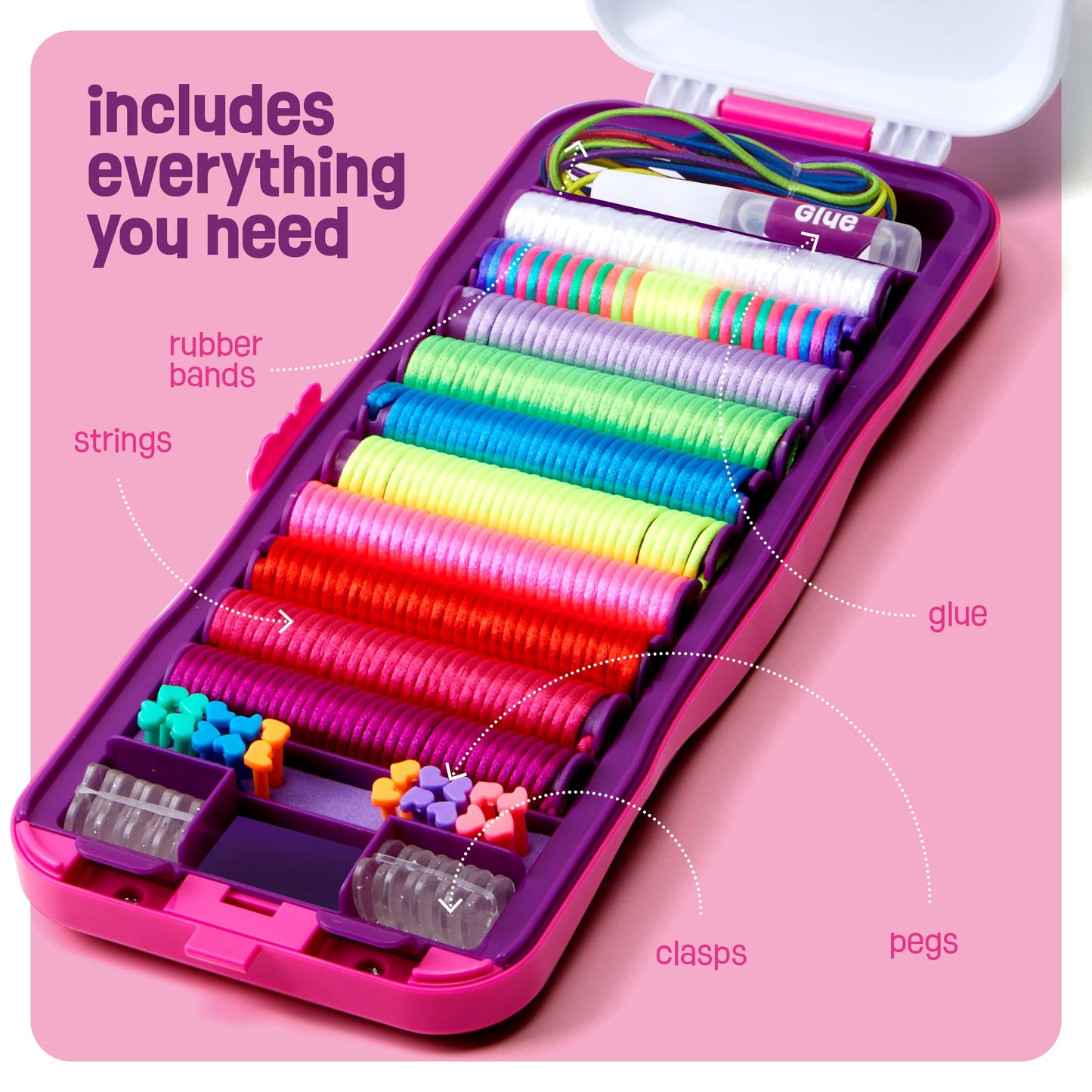 Pretty Me Friendship Bracelet Making Kit for Girls - Crafts for Girl - String Bracelets Maker - Gifts for 8-12 Year Old Kid - Birthday Gift Ideas