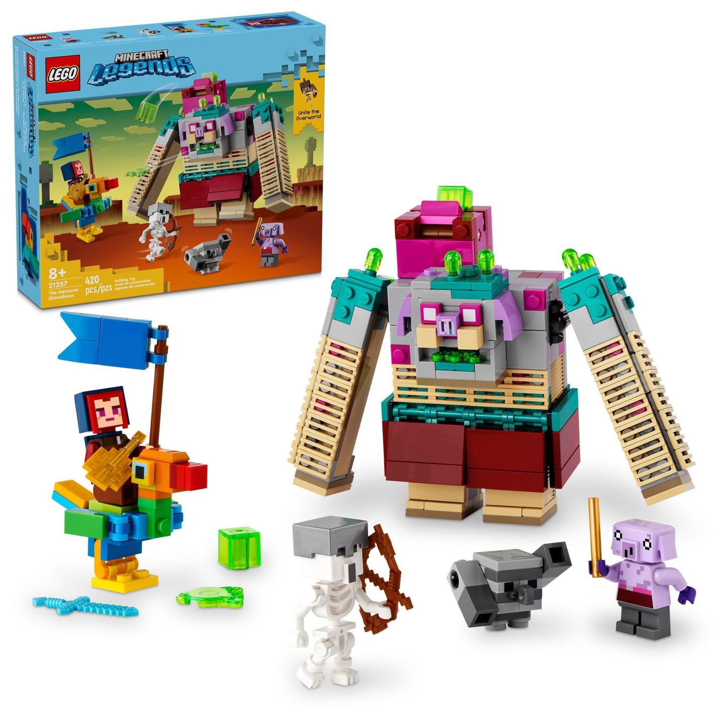 LEGO Minecraft Legends The Devourer Showdown Adventure Set, Minecraft Toy Featuring Popular Characters and Minecraft Action Figures, Gaming Gift Idea