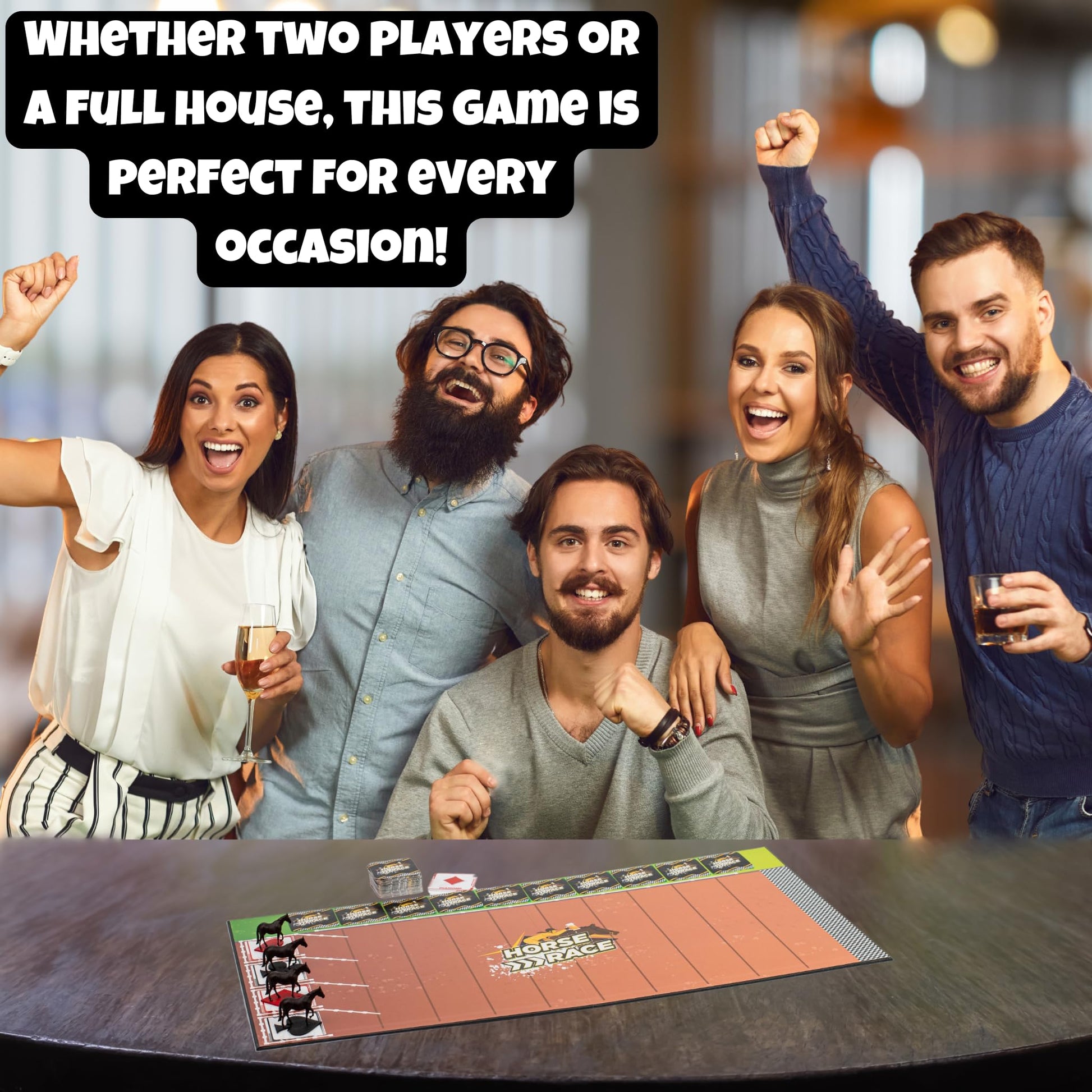 RB Games Horse Race Drinking Game - Fun Adult Party Game with Cards and Game Board - Great for College Parties, Game Nights, Bachelor/Bachelorette