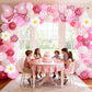 126 Pcs Pink Balloon Garland Arch Kit, Hot Pink Rose Red Balloons For Cartoon Themed Birthday Party Decorations Girls Kids Gatherings Party Supplies