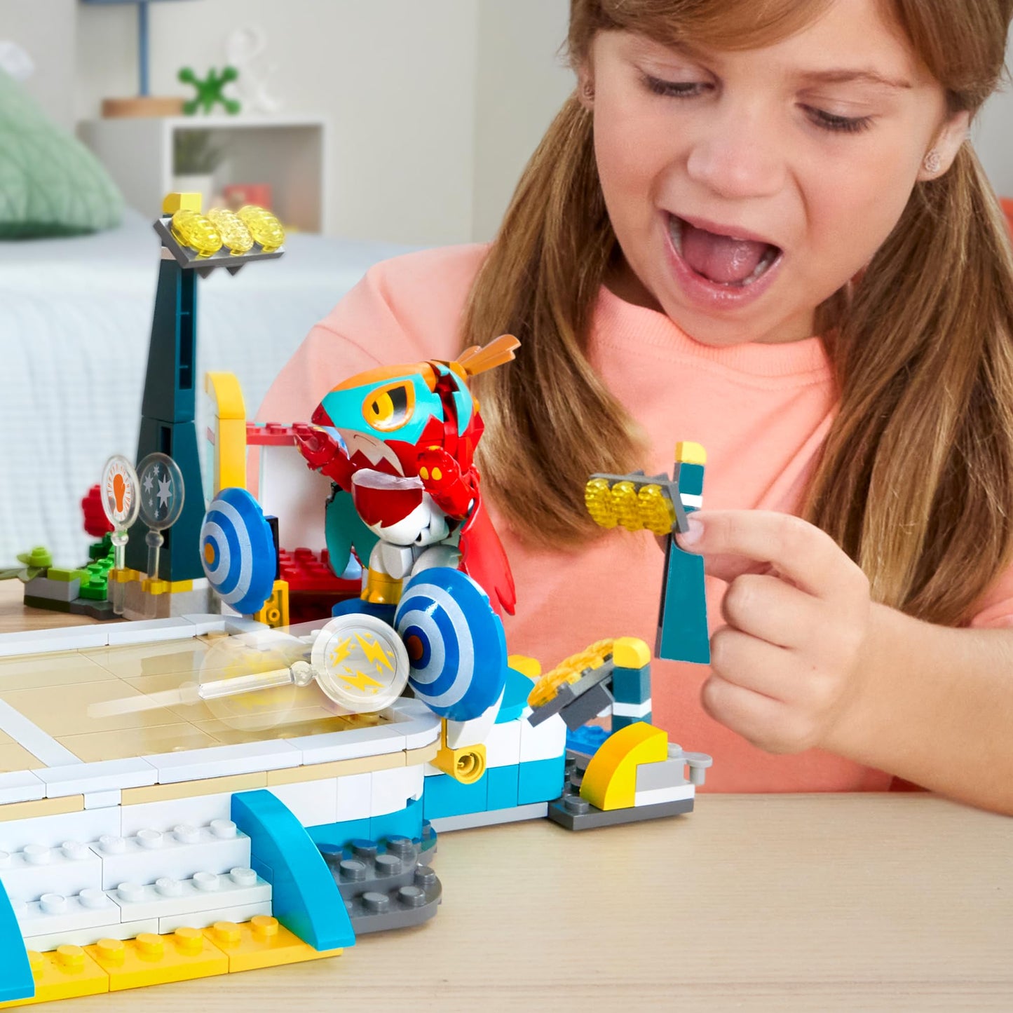 MEGA Pokémon Building Toys Set Training Stadium with 1101 Pieces, 5 Poseable Characters and Battle Play, for Kids