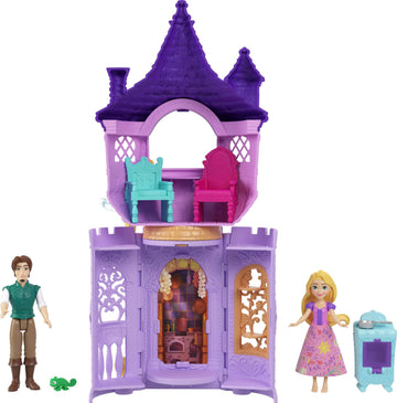 Mattel Disney Princess Toys Rapunzel Tower Playset with 2 Small Dolls Animal Figures Furniture & Accessories Tangled Story Time Stacker