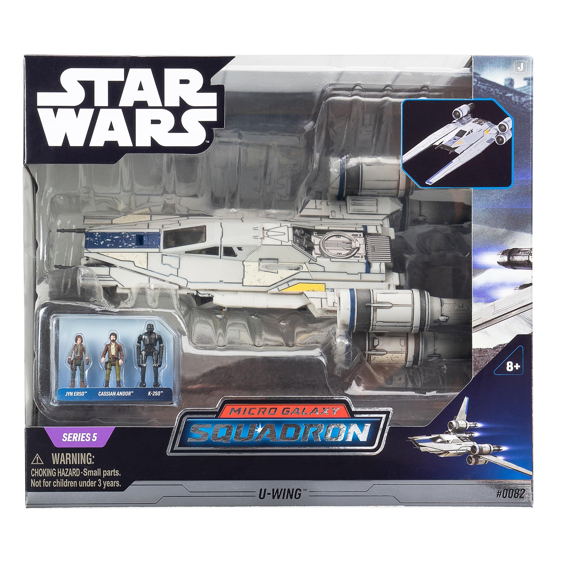 Jazwares Star Wars Micro Galaxy Squadron U-Wing Starfighter - 12-Inch Vehicle with Foldout Wings, Troop Bay, Sniper Gun, and Three 1-Inch Micro Figure