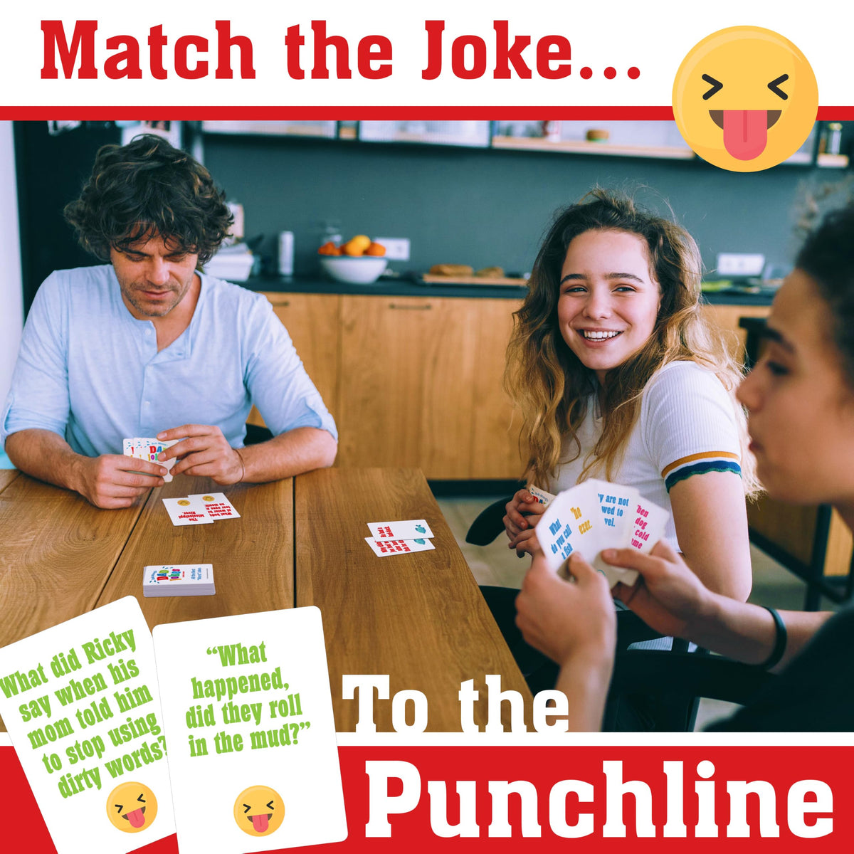 Dad Jokes Card Game, Funny Family Party Game, 2-6 Players, Ages 8+