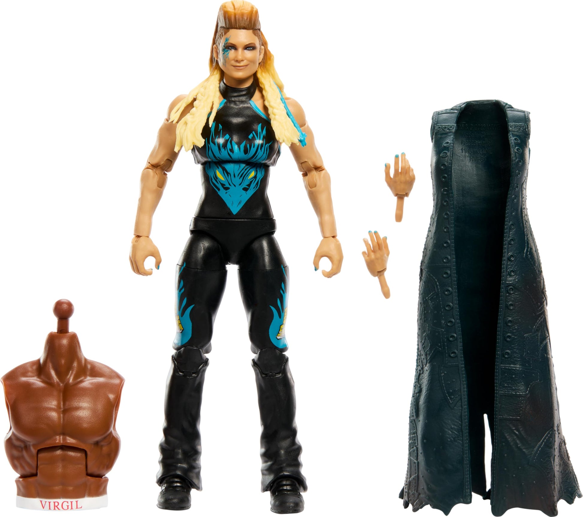 Mattel WWE Elite Collection Action Figure Royal Rumble Beth Phoenix with Accessory and Virgil Build-A-Figure Parts