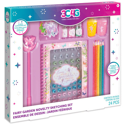 Make It Real 3C4G: Fairy Garden Novelty Sketching Set - 24 pcs, Create Crafts & 3D Artworks, Mixed Media Set, Tweens, Girls & Kids Ages 8+, Three
