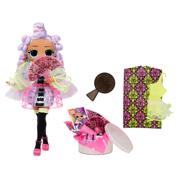 L.O.L. Surprise! OMG Dance Miss Royale Fashion Doll with 15 Surprises Including Magic Black Light, Shoes, Hair Brush, Doll Stand and TV Package - for