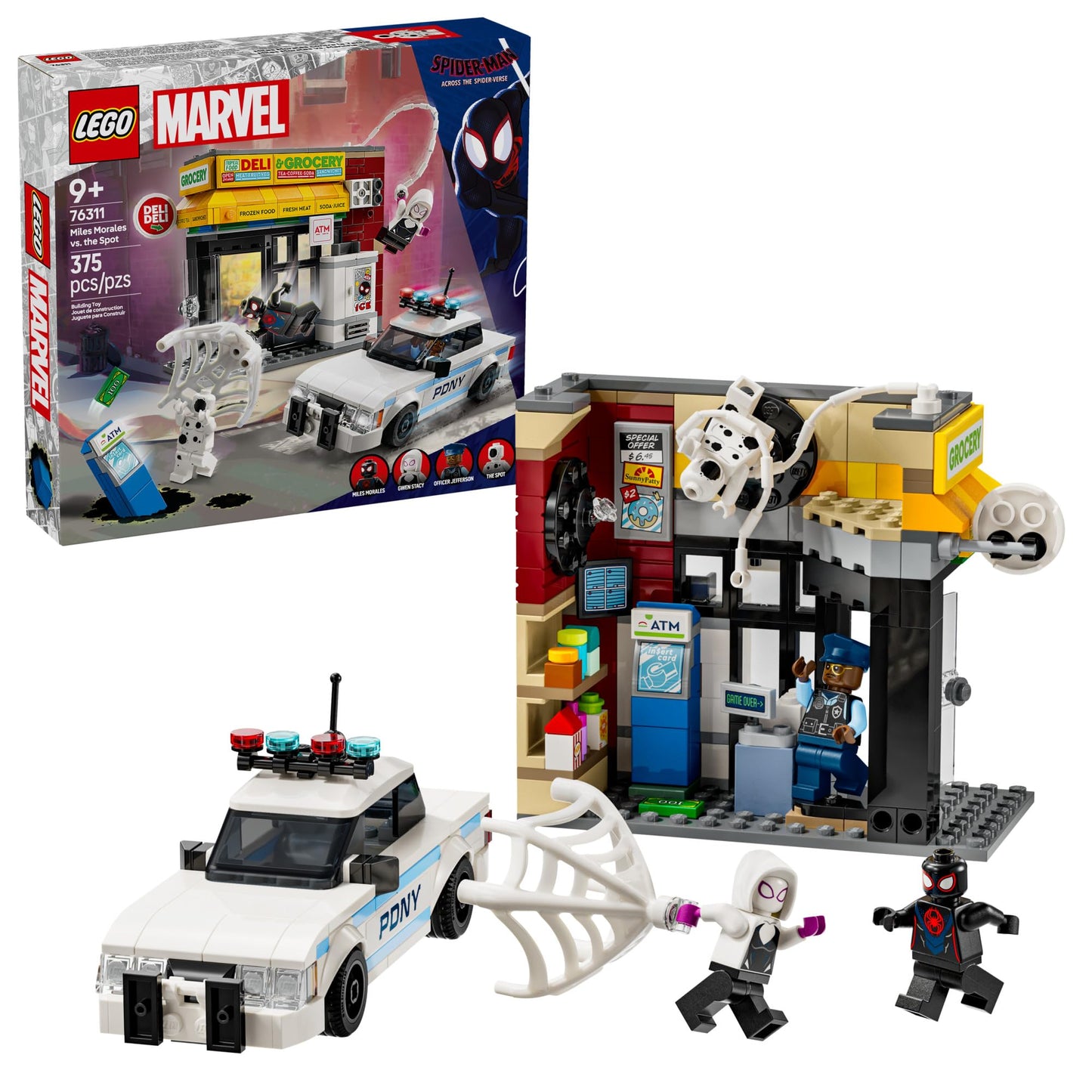 LEGO Marvel Spider-Verse Miles Morales vs. The Spot Building Toy Set - Marvel Superhero Toy for Kids, Boys and Girls, Ages 9+ - with 4 Minifigures -