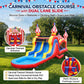 Wonder Dome Kids Backyard 28FT Carnival Theme Obstacle Course Water Slide