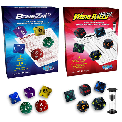 BuddyPal Games Combo Pack Bone-ZAI5 and Word Rally Family Dice Games, Ages 8 and Up