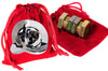 Hanayama Brain Teaser Puzzles with Red Velveteen Drawstring Pouches Bundle for Challenging Mind Games