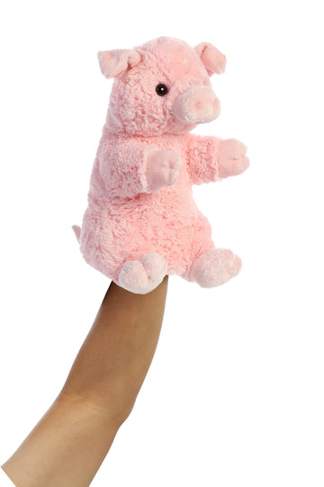 Aurora® Interactive Hand Puppet Pinky The Pig™ Stuffed Animal - Storytelling Adventures - Playful Learning - Pink 9.5 Inches