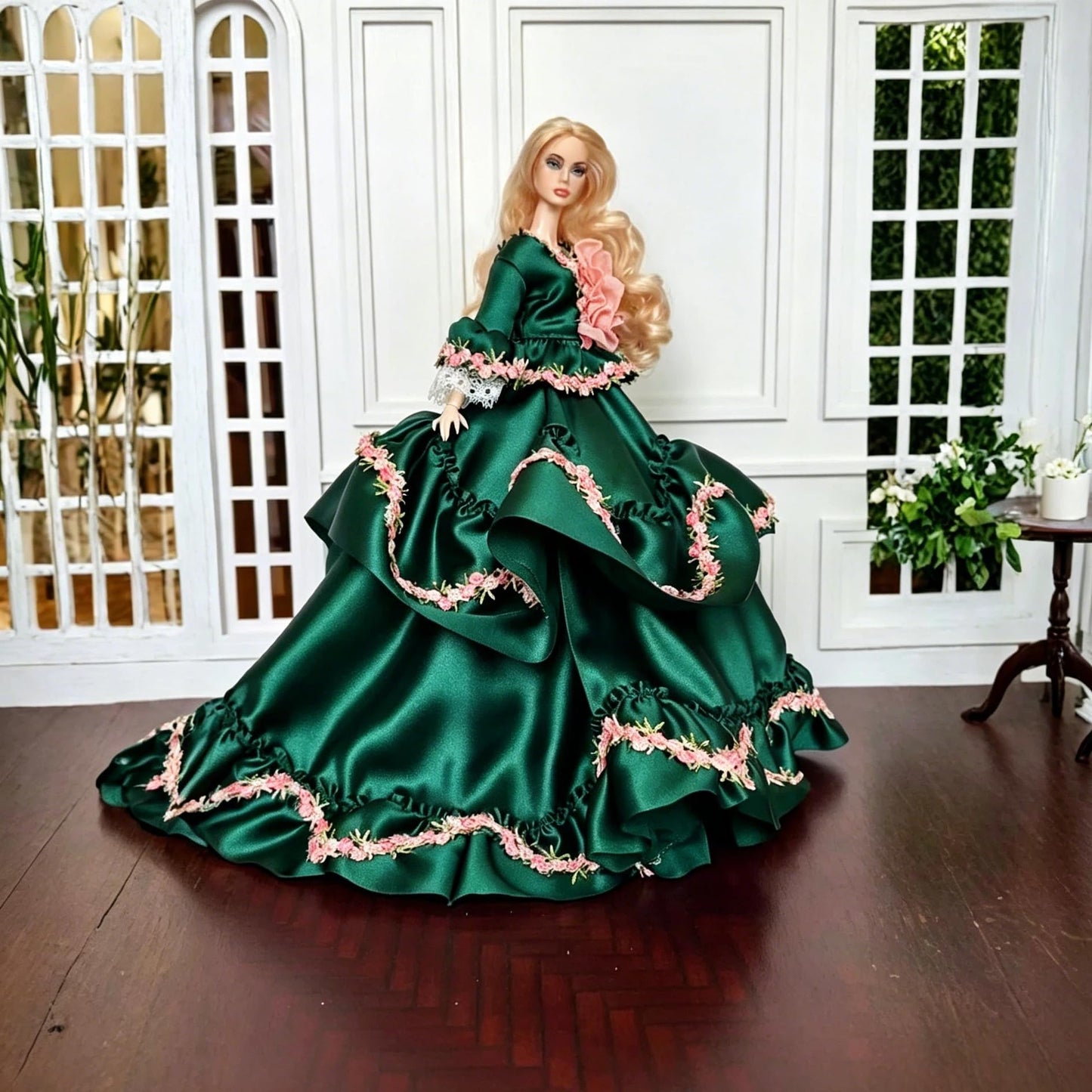 Vintage Rococo Victorian Ball Gown Dress for 1/6 BJD & 11.5-12 Inch Doll