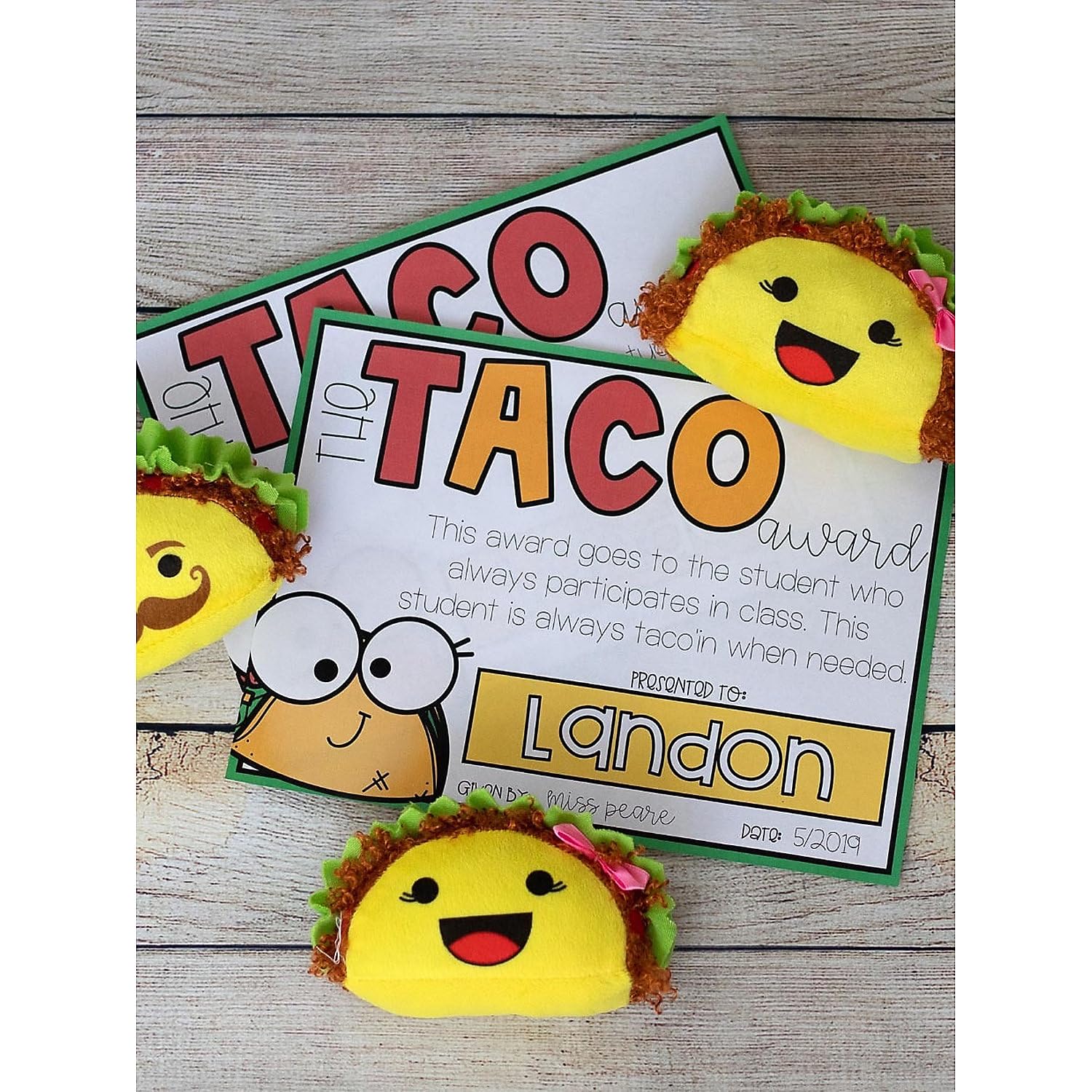 Fun Express Taco Plush Set of 12 - Cute Small Stuffed Animals Food Plushies for Taco Party Decorations | Fiesta Party Favors & Mexican Toys for Kids