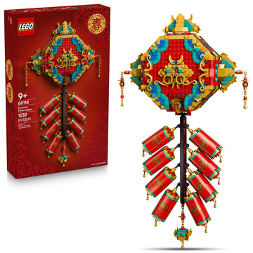 LEGO Spring Festival Fortune Firecracker Kids Building Toy - Chinese New Year Toy for Boys & Girls, Ages 9+ - Play & Display Wall Art with Realistic