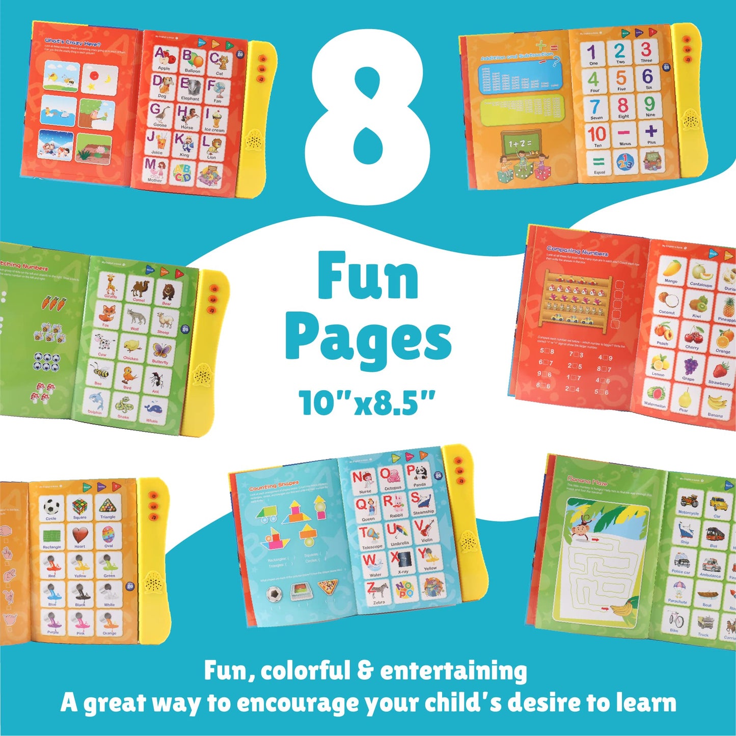 Preschool Learning Activities Book - Interactive ABC Sound Book, Toddler Learning Toy for Kids Ages 3+, Educational Alphabet Toy for Boys and Girls.
