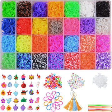 JIYAKO 11000+ Rubber Band Bracelet Kit,Friendship Bracelet kit,Loom Bracelet Making kit,28 Colors