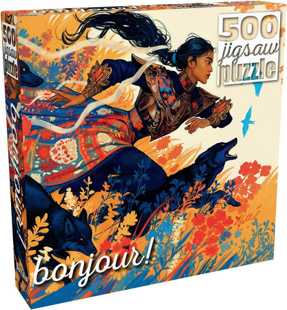Buffalo Games - Bente Schlick - Bonjour - Forsythia - 500 Piece Jigsaw Puzzle for Adults - Challenging Puzzle Perfect for Game Nights - Finished Size