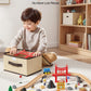 VEVOR 70PCS Wooden Train Set, with Magnetic Crane, Wood Train Track Toy for Kids Ages 3-8, Construction Crane Railway Set, Compatible with Major